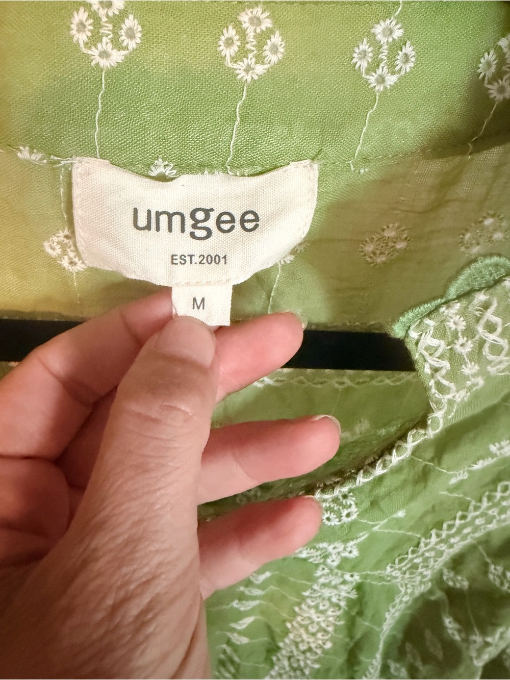 Umgee Light Green Embroidered V-Neck Tunic - Picture 2 of 5
